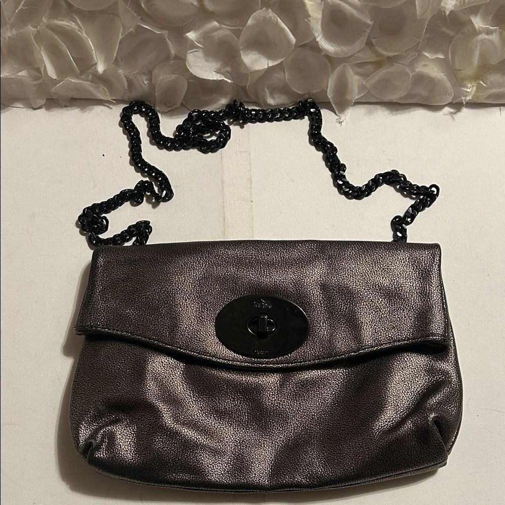 Coach Shimmering Charcoal Shoulder Bag